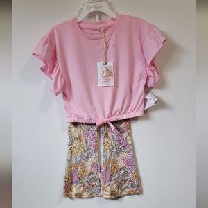 Jessica Simpson Pink Top with Floral Shorts